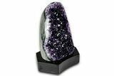 Deep Purple Amethyst Geode With Wood Base - Uruguay #342805-2